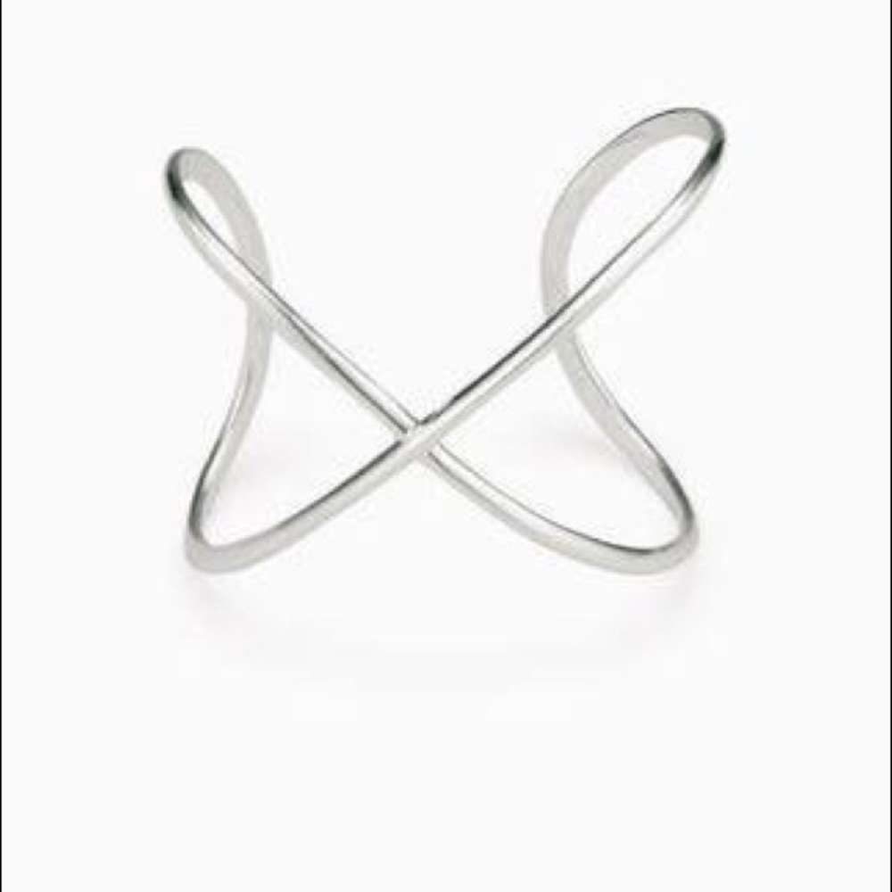 Sculptural silver cuff bracelet
